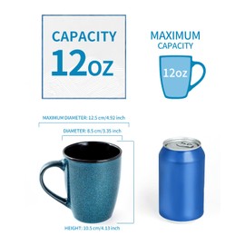 Ceramic Mugs 14oz,Large Ceramic Coffee Mugs for Men, Women, Dad, Mom, Modern Coffee Mugs with Handle for Tea,Latte,Cappuccino,Cocoa. (Brown 1 Pack)