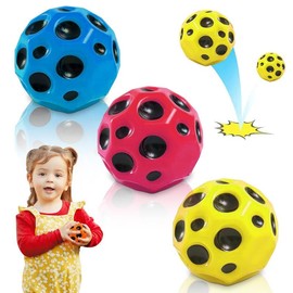 GAROMIA Anti-Stress Ball Stress Balls Anti Stress Ball High Jumping Rubber Ball Jumps Highest Jumping for Children High Bounce Hole Ball Bouncy Balls for Children