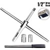 Hilovate 4-Way Telescopic Lug Nut Wrench - 17/19/21/23mm Sockets, Heavy