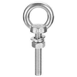 sourcing map Lifting Eye Bolt, 1 Set M12 x 60mm Eye Bolt with Nut Washer 304 Stainless Steel Shoulder Lifting Ring Eye Bolt for Hanging Item