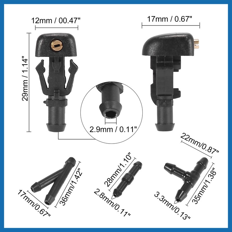 A ABSOPRO Front Windshield Washer Nozzles Fit for Ford F150