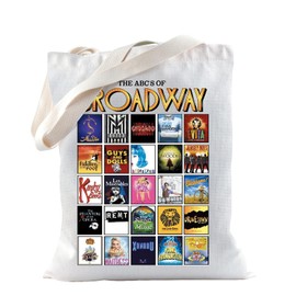 TSOTMO Broadway Theatre Merch Gift ABCs of Broadway Musical Tribute Tote Bag for Musical Lovers Broadway Shows Fans Gift (ABC BROADWAY)