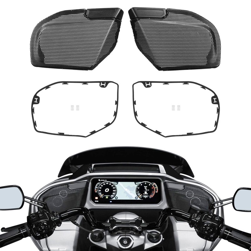 TCT-MOTORPARTS Front Fairing Speaker Grille Mesh Covers Fit For Harley