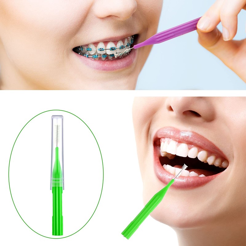 100 piezas de cepillos para limpiador, cepillo interdental, palillo de