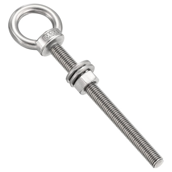 METALLIXITY Shoulder Eye Bolt with Washers & Nuts (M12x140mm) 1Set,