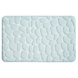 InterDesign Bathroom 34" X 21", Memory Foam Pebble Mat-White
