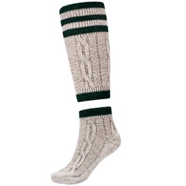 Cuir Craft Loferl Men's Costume Stockings Traditional Socks Loferl Men's Costume Stockings 2-Piece Calf Warmer + Socks, Nature Brown