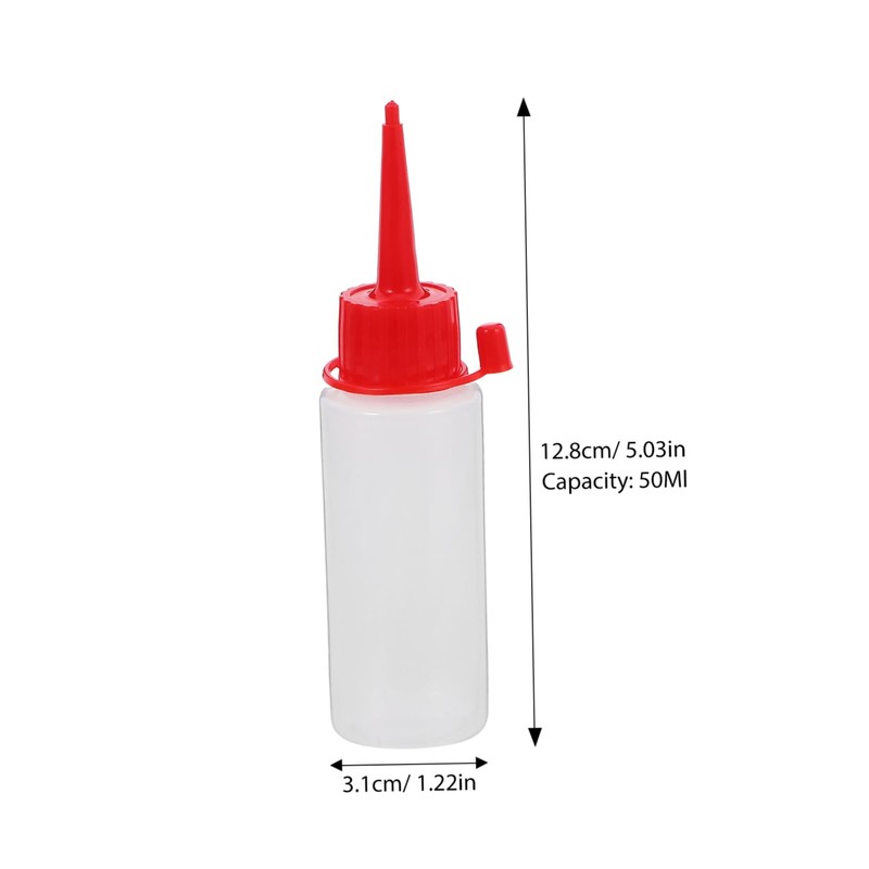 Operitacx Clear Plastic Applicator Tip Bottles Squeeze Bottles for Acrylic