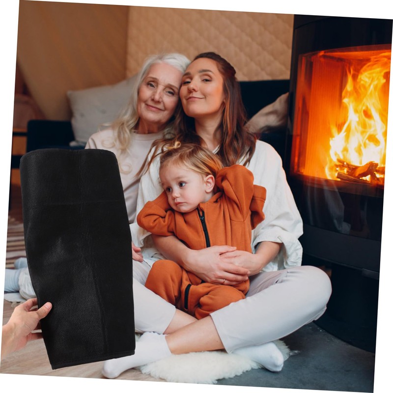 FUNOMOCYA Fireproof Half Fireplace Rug Mat Stylish Floor Protector for