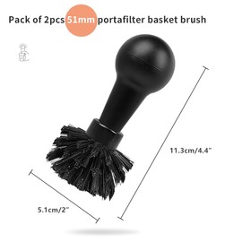 CAFEMASY Epsresso Brush Tool Pack of 2pcs Coffee Portafilter Cleaning Brush for Portafilter Basket 51mm Barista Tools Coffee Machine Brushes