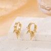 14K Gold Plated Punk Rivet Hoop Earrings for Women,Dainty Silver