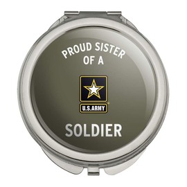 U.S. Army Proud Sister of a Soldier Compact Travel Purse Handbag Makeup Mirror