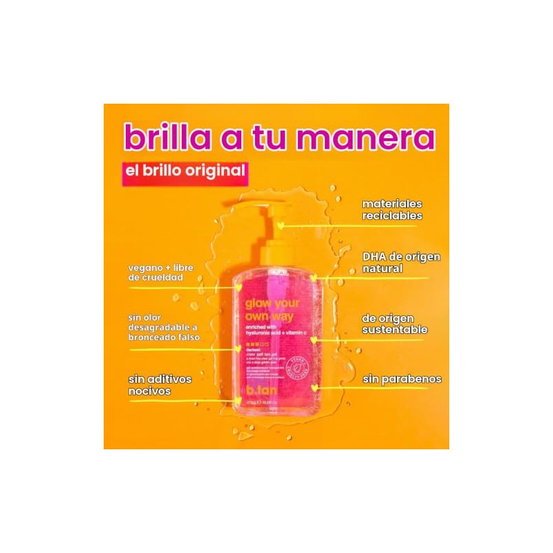 B.TAN- Kit de gel autobronceador transparente y bruma facial b.tan