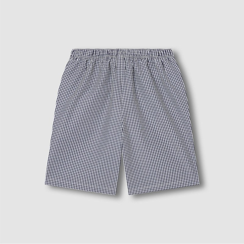 JAJU Seersucker Check 5-Length Lounge Pants_Light Navy