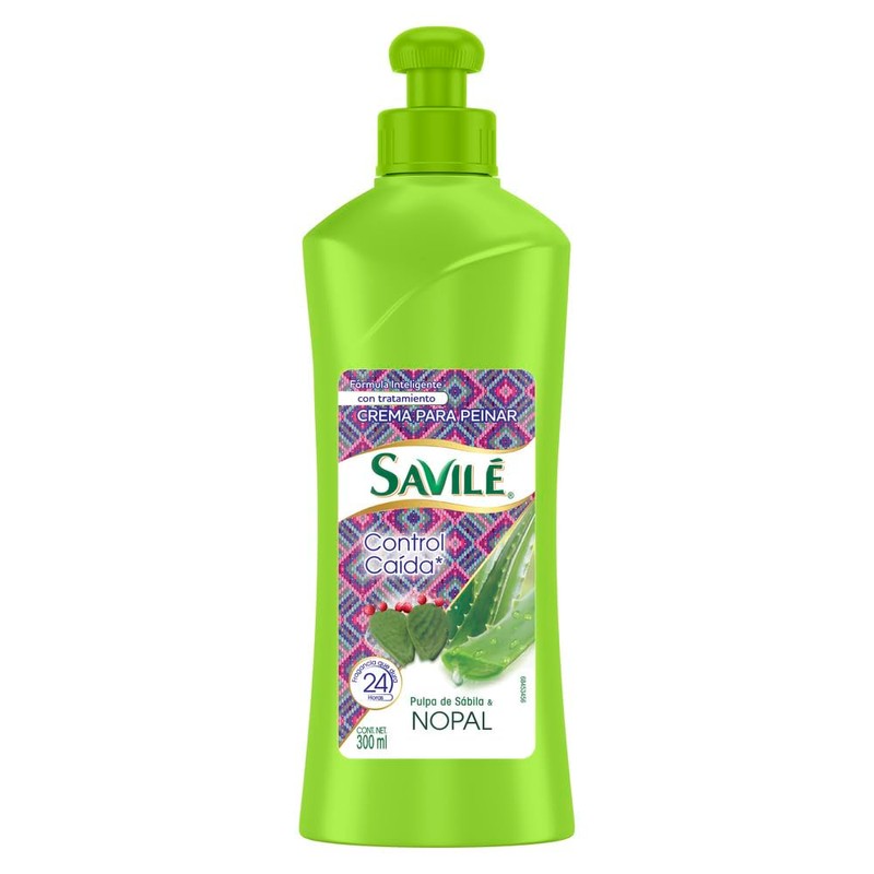 Savilé Crema para Peinar Control Caída con Nopal, Verde, 300