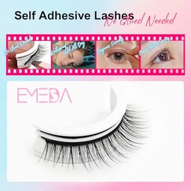EMEDA Pestañas autoadhesivas de aspecto natural, sin pegamento, pestañas de 0.394 pulgadas, prepegadas, impermeables, sin pegamento, no necesita pegam