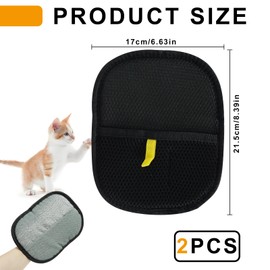 2 Stück Pet Hair Remover Handschuhe, 24x16cm Elektrostatische Fellpflegehandschuhe, Doppelseitige Tierhaarentfernungshandschuhe, Waschbare Pflegehandschuhe für Katzen Hunde Möbel Kleidung Reinigung