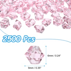 MECCANIXITY 2500pcs Fake Ice Rocks Acrylic Bright Red Crystals Gems Stones Dazzling Crushed Ice Sparkling Fake Diamonds for Vase Fillers