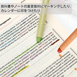 Coollooda Solid Fluorescent Markers Fluorescent Crayons Set of 8 Colors Soft Color Retractable Textbook Node Newspaper Diary Markings for Kids Study, Meeting, School, Office, Storage Case Included