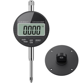 AUTOUTLET Digital Dial Gauge 0.01/0.0005 Inch Digital Dial Gauge Measuring Probe 0-25.4 mm/1 Inch Measuring Range with LCD Display, Digital Indicator Measuring Device Dial Test Indicators for