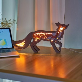 3D Wooden Animal Carving LED Night Light, Wood Carving Light, Modern Home Decoration, Decorative Tables, Cabinets, Living Rooms, Bedrooms, Offices, Farmhouses, Bookshelves, Perfect Holiday Gifts