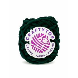 CRAFTYTOP™ - Chenille Yarn, Fluffy Yarn, Velvet Yarn, Plush Yarn, Chunky Yarn for Crocheting, Baby Blanket Yarn, Crochet Yarn, Knitting Yarn, Bulky Yarn, Soft Yarn, Baby Yarn (Emerald Desire)