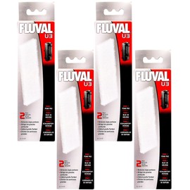 (4 Pack) Fluval U3 Underwater Filter Foam Pads, 2 Pads each