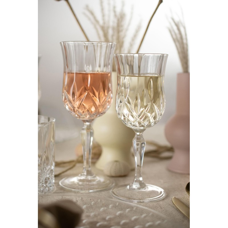 Lorren Home Trends Opera White Wine Glass, Set of 6