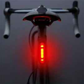 USB Rechargeable Bicycle Rear Light, 4 Modes Bicycle Tail Light, Bicycle Safety Warning Light, Cycling Accessories for Mountain Bike & Road Bike - Color: Red and blue light, Specification: 1 Count
