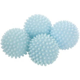 S&T INC. Reusable Plastic Dryer Balls, Fabric Softener for Laundry, Light Blue, 2.5 in, 4 Pack