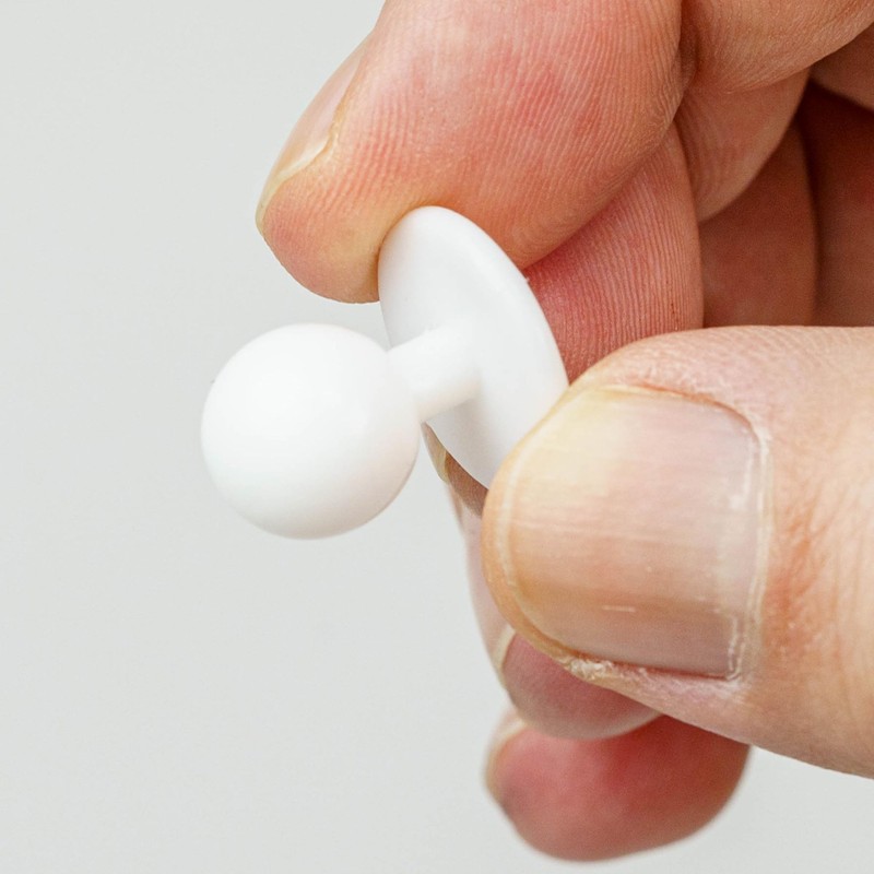 Round Buttons for Chef's Jackets, Pack of 15, White, 19