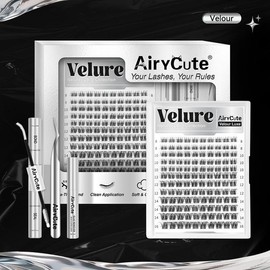 Velure | AiryCute Velour Luxe Collection Upgrade U Lashes with Ultra-Dense, Waterproof, Long-Lasting Lashes | Venus | Natural Daily | Beginner-Friendly DIY Lashes for a Flawless, Voluminous Look | Trendy & Must-Have Clusters:_Only Velure Clusters