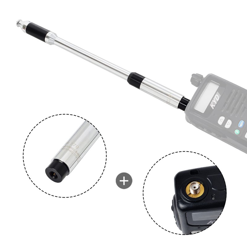 144/430MHz VHF/UHF Radio Antenna SMAP Rod Antenna 11 Tier Telescopic