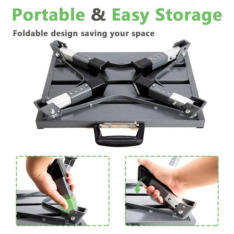 GarfatolRv Aluminum RV Steps, 4-Level Adjustable Folding Step Stool with