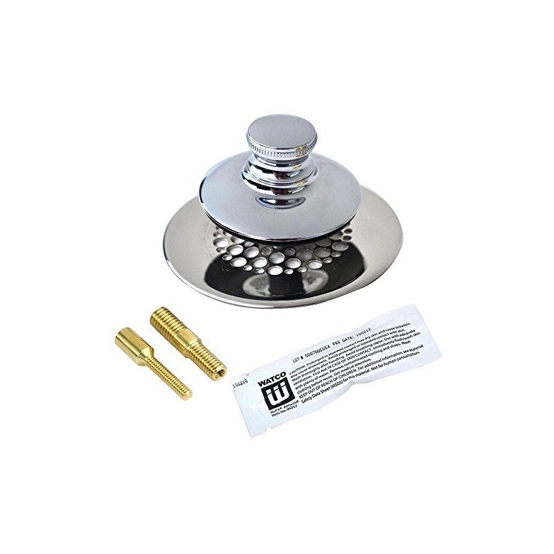 Watco Universal NuFit Push Pull Bathtub Stopper with Grid Strainer
