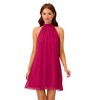 Adrianna Papell Women's Mockneck Chiffon Jersey Dress, Magenta