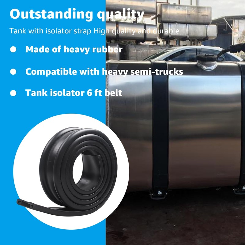 Lusperi 2 inch Fuel Tank Rubber Strap,6FT for Most semi-Trailer