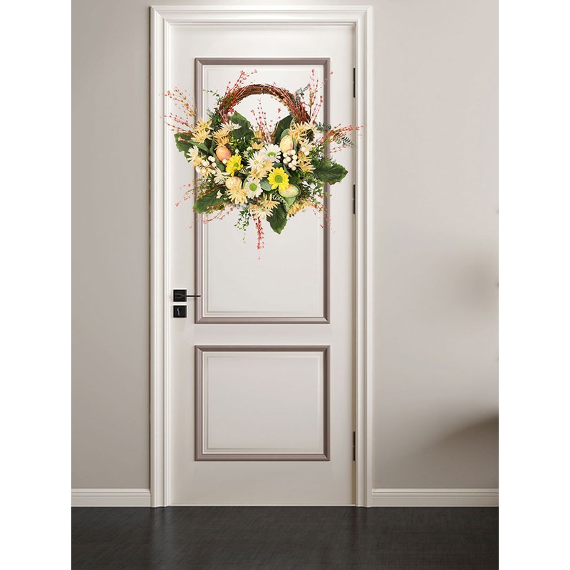 Artificial Wreath Yellow Wild Daisy Half Wreath Easter Decoration Wreath