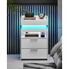 Baoz Nightstand with Gun Drawer, Charging Night Stand with USB