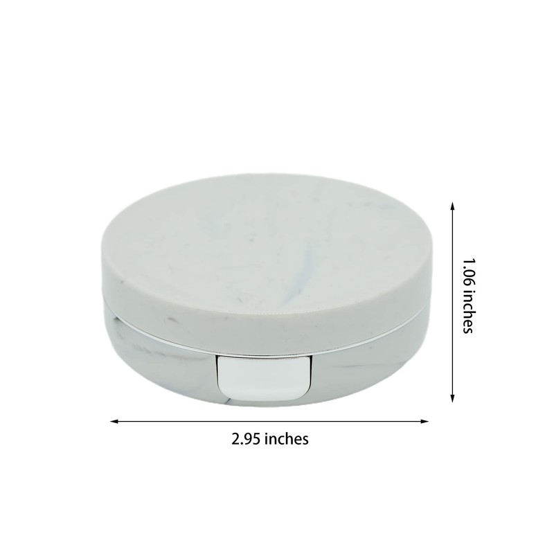 FEILIBAY 2 Pack Marble Contact Lens Case All-in-One Travel Contact