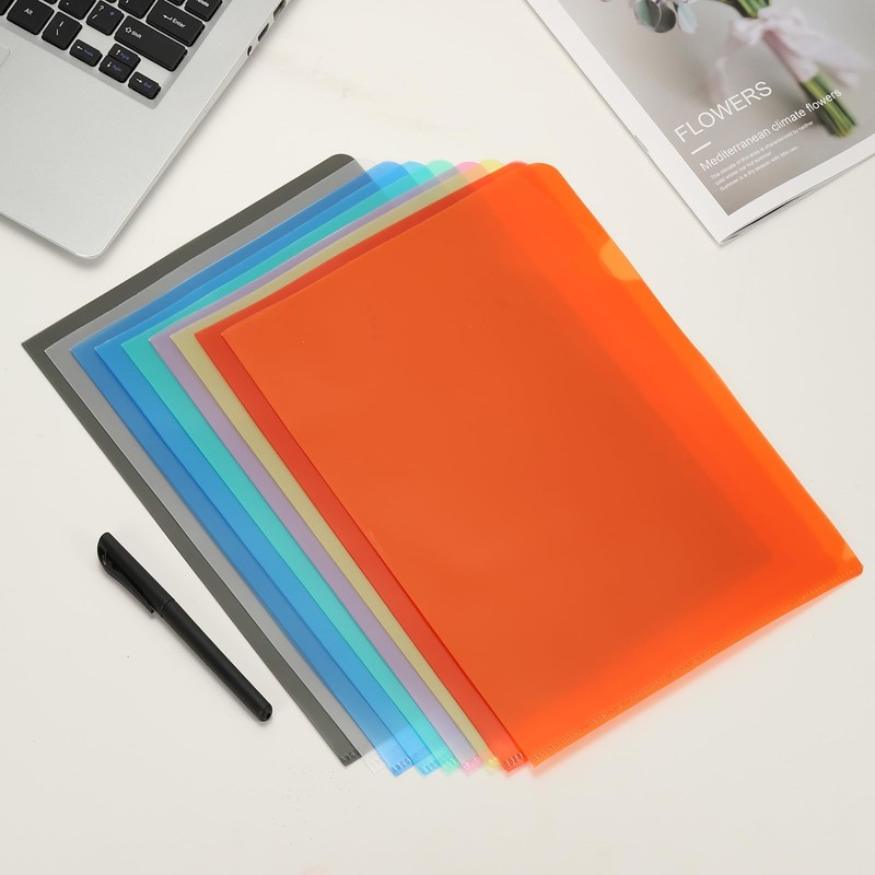 PATIKIL A4 Plastic Folders, 15 Pack Clear Folders l Type