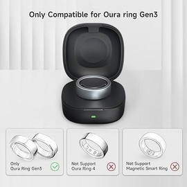 Oura Ring Charger, Wireless Charger Case Compatible with Oura Ring Gen3 Heritage Horizon Small Portable Travel Charging Box for Smart Ring（Black, Size 8,9,10,11,12） #springtok - size: size8