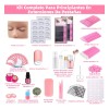 Kit Pestañas Maquillaje Aplicacion Extensión Diy Completo Coral Claro