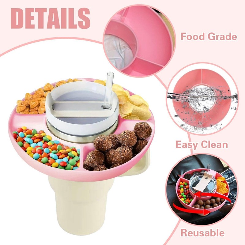 WUFGWBD Portable Snack Container, 1 Cup Snack Tray, Dispensing Tray