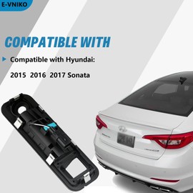 E-Vniko Rear Outside Trunk Lid Lock Handle Assembly with Rear Camera Hole Compatible with Hyundai Sonata 2015 2016 2017 Replace Back Deck Lid Handle 81260C1010 81260-C1010