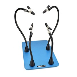 Toolour Magnetic Helping Hands Soldering Third Hand,4 Metal Arms with Adjustable Alligator,Flexible Solder Vise Clamps for Electronics Desoldering Repair Assembly Painting DIY Art Crafts Hobby
