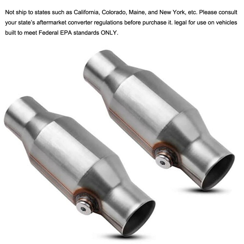 MOCW 2.5 Inch Inlet Outlet Catalytic Converter Universal High Flow