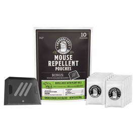 Grandpa Gus's Extra-Strength Mouse Repellent with Bonus Pouch Holder, Cinnamon/Peppermint Oils Repel Mice from Nesting & Freshen Air in Car/RV/Boat/Garage/Shed/Cabin, 1.75 Oz (10 Pouches)