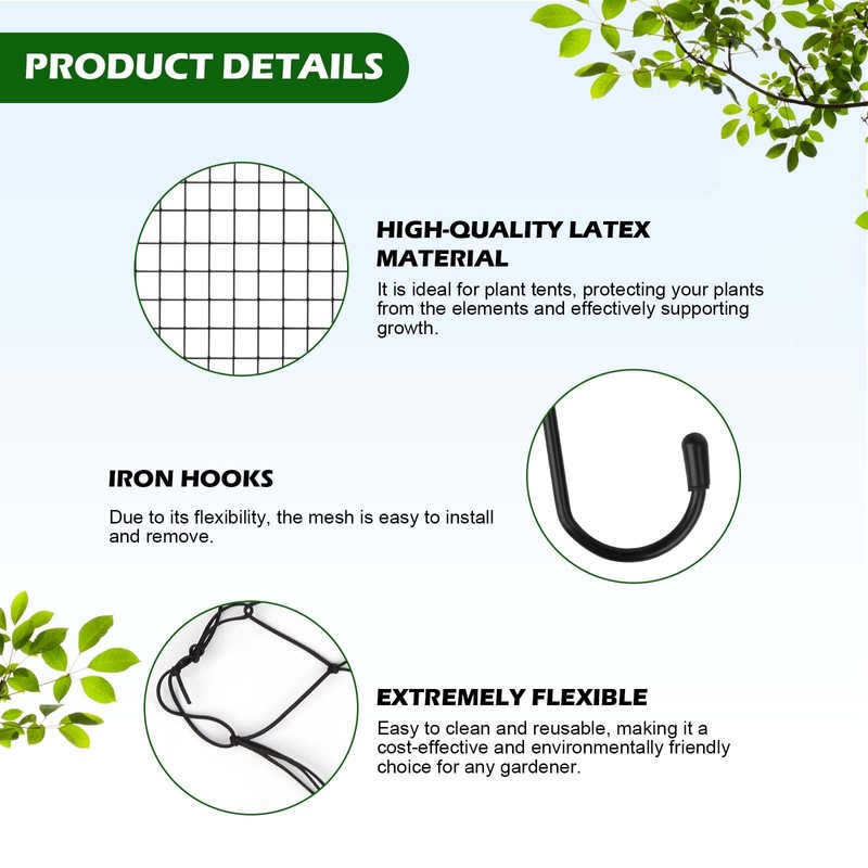 Grow Tent Net, Scrog Net, 40 x 40 cm, Elastic