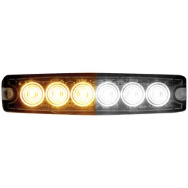 Buyers Products 8892202 5 in Ultra Thin LED Strobe Light Amber/Clear, Surface Mount Warning Light w/ 6 LEDs, 23 Flash Patterns, IPX8 Waterproof, 12–24V Strobe Light for Trucks & Trailers
